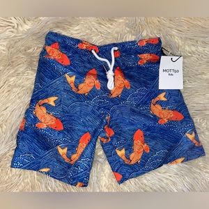 New NWT Mott 50 Boys Swim Trunks Shorts Size 3 koi fish mini major